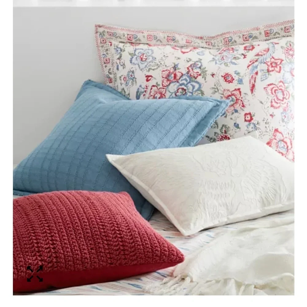 Ralph Lauren LUCIE Pillowcase Sham Blockprint Ikat Cotton Standard 26 x 20